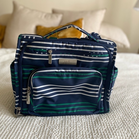 Jujube BFF Diaper Bag Striped Baby Bag Green and Blue - Picture 12 of 13